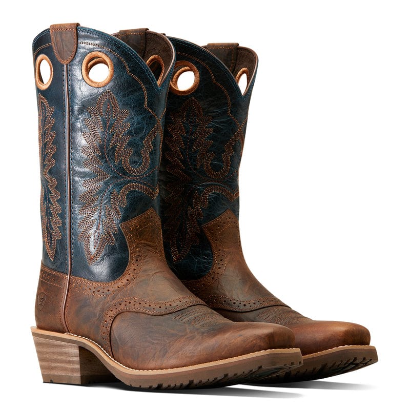 Ariat Men's Hybrid Roughstock Fiery Brown Crunch Western Boots 10046831