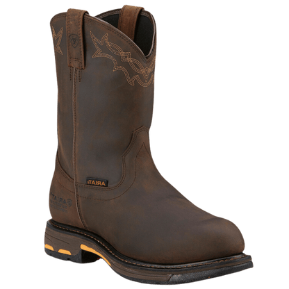 Ariat Men's Oily Distressed Brown WorkHog Waterproof Composite Toe Work Boots 10001200