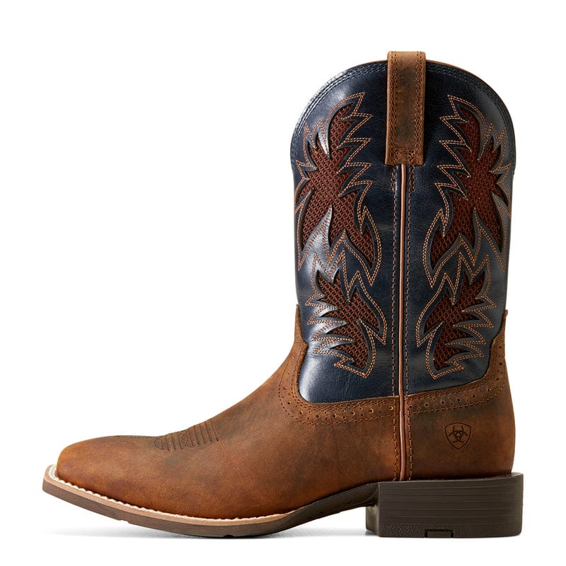 Ariat Men's Sport Cool VentTEK Bar Top Brown Square Toe Western Boots 10035928