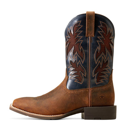 Ariat Men's Sport Cool VentTEK Bar Top Brown Square Toe Western Boots 10035928