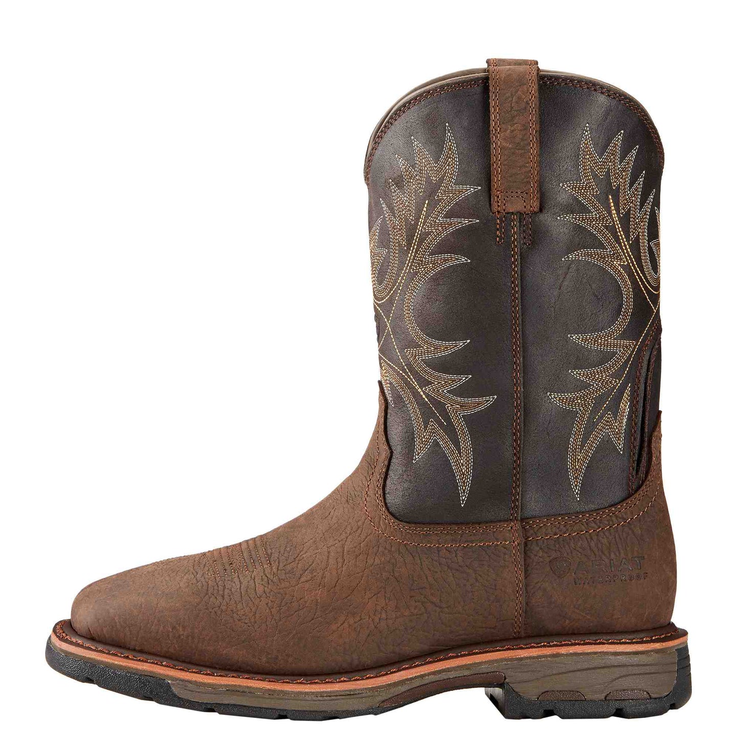 Ariat Men's WorkHog H20 Bruin Brown Waterproof Work Boots 10017436