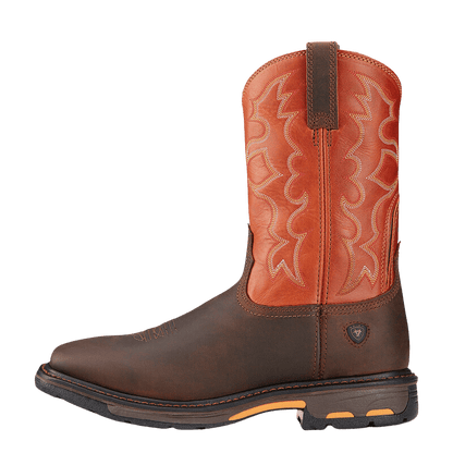 Ariat Men's WorkHog Wide Square Toe Dark Earth/Brick Work Boots 10005888