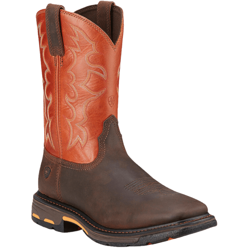 Ariat Men's WorkHog Wide Square Toe Dark Earth/Brick Work Boots 10005888