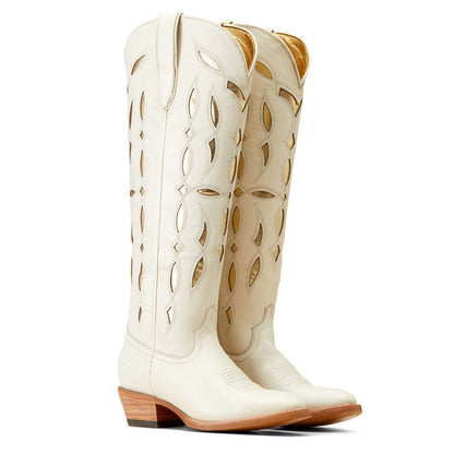 Ariat Women's Saylor StretchFit Blanco White Round Toe Western Boot 10046965