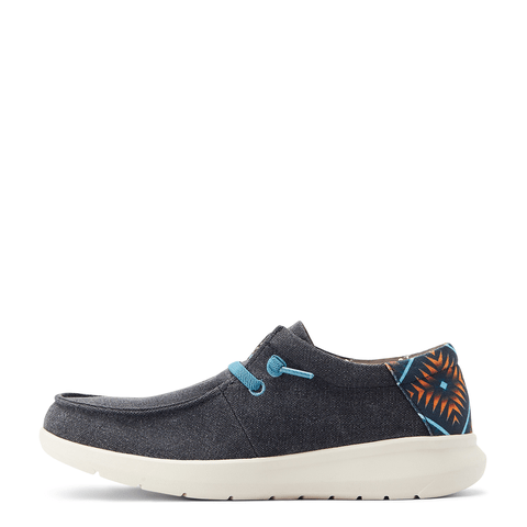 Ariat Men's Hilo Charcoal Blue Southwest Print Stretch Lace Shoes 10044586
