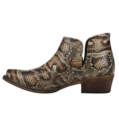 Ava Snake Snip Toe Cowboy Booties - SundialAva Snake Snip Toe Cowboy Booties