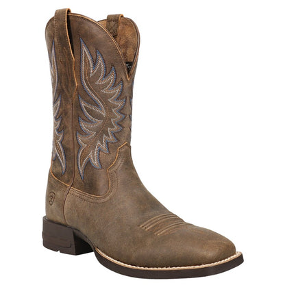 Brander Embroidered Square Toe Pull On Cowboy Boots - SundialBrander Embroidered Square Toe Pull On Cowboy Boots