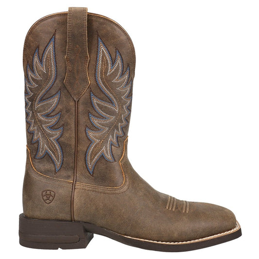 Brander Embroidered Square Toe Pull On Cowboy Boots - SundialBrander Embroidered Square Toe Pull On Cowboy Boots
