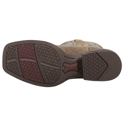 Brander Embroidered Square Toe Pull On Cowboy Boots - SundialBrander Embroidered Square Toe Pull On Cowboy Boots