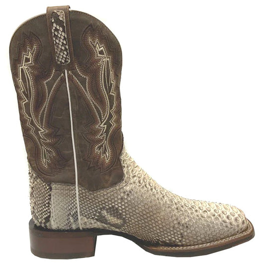 Brutus Embroidered Snake Square Toe Pull On Cowboy Boots - SundialBrutus Embroidered Snake Square Toe Pull On Cowboy Boots