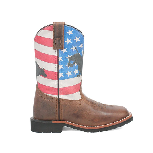 Buck Patriotic Square Toe Cowboy Boots (Little Kid - Big Kid) - SundialBuck Patriotic Square Toe Cowboy Boots (Little Kid - Big Kid)
