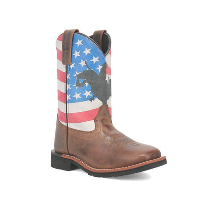 Buck Patriotic Square Toe Cowboy Boots (Little Kid - Big Kid) - SundialBuck Patriotic Square Toe Cowboy Boots (Little Kid - Big Kid)