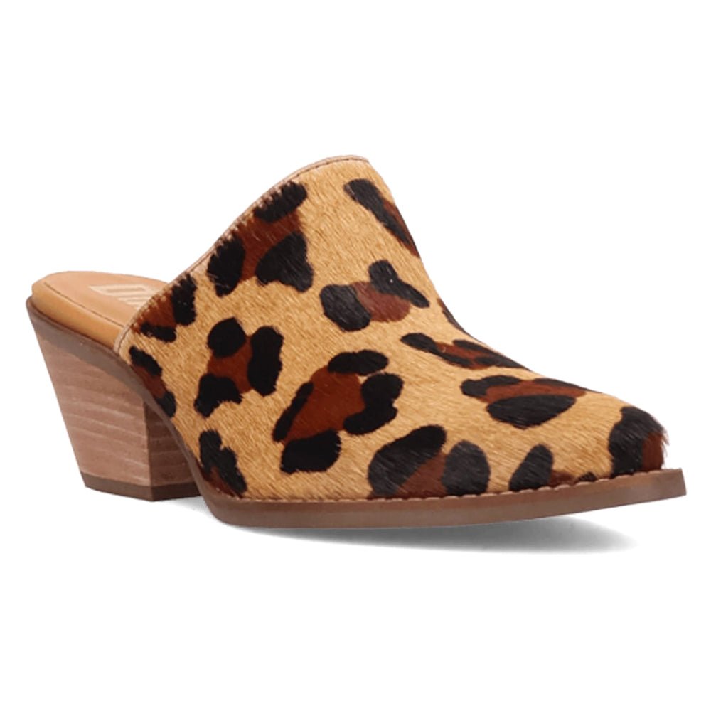 Calico Leopard Round Toe Mule Slip On Boots - SundialCalico Leopard Round Toe Mule Slip On Boots