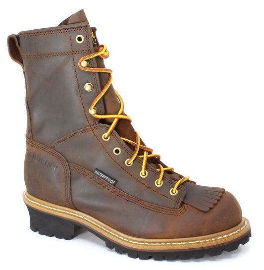 Carolina Men's 8 inch WP Lace To Toe Logger Copper Crazy Horse – product image