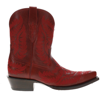 Cate Embroidered Snip Toe Zippered Cowboy Booties - SundialCate Embroidered Snip Toe Zippered Cowboy Booties