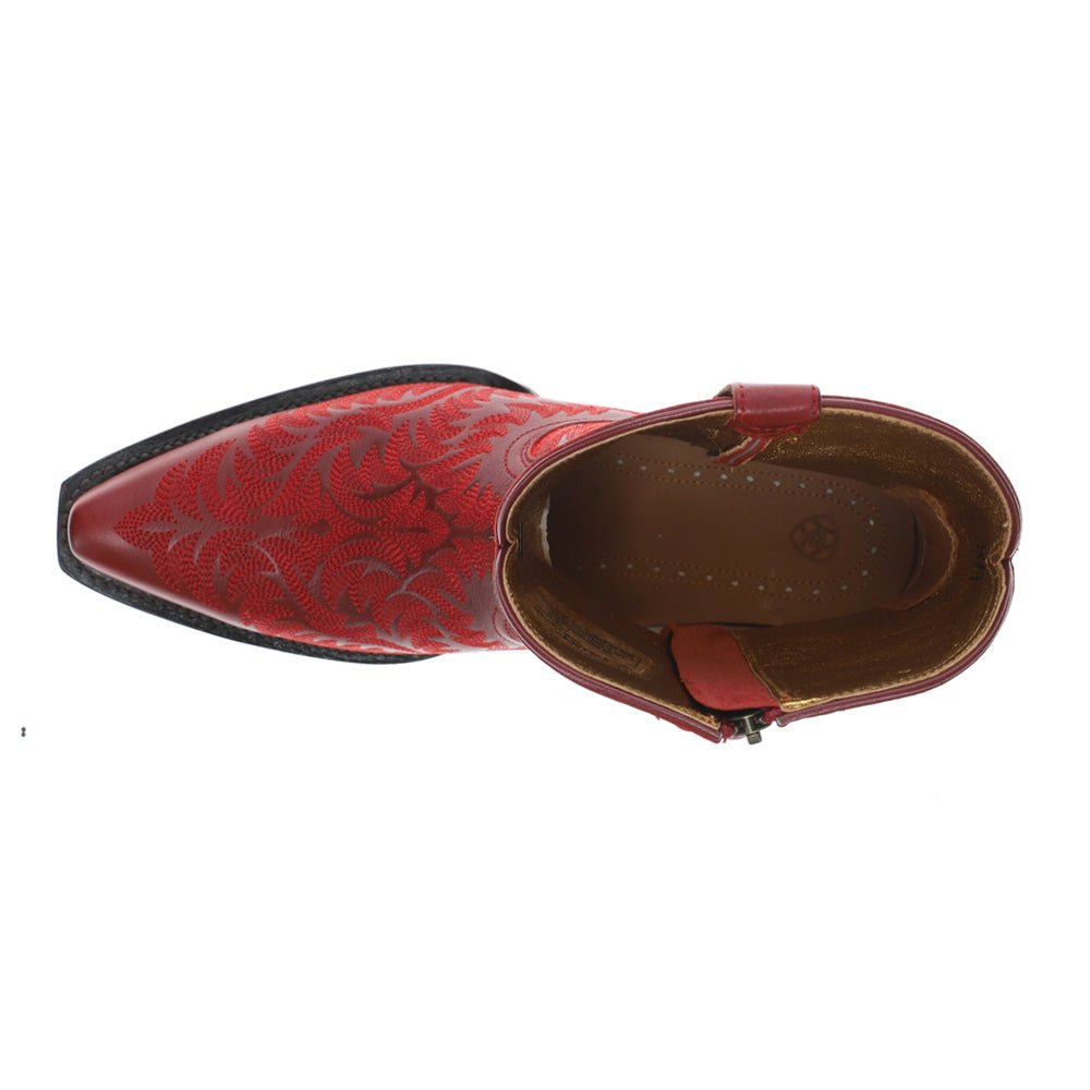 Cate Embroidered Snip Toe Zippered Cowboy Booties - SundialCate Embroidered Snip Toe Zippered Cowboy Booties