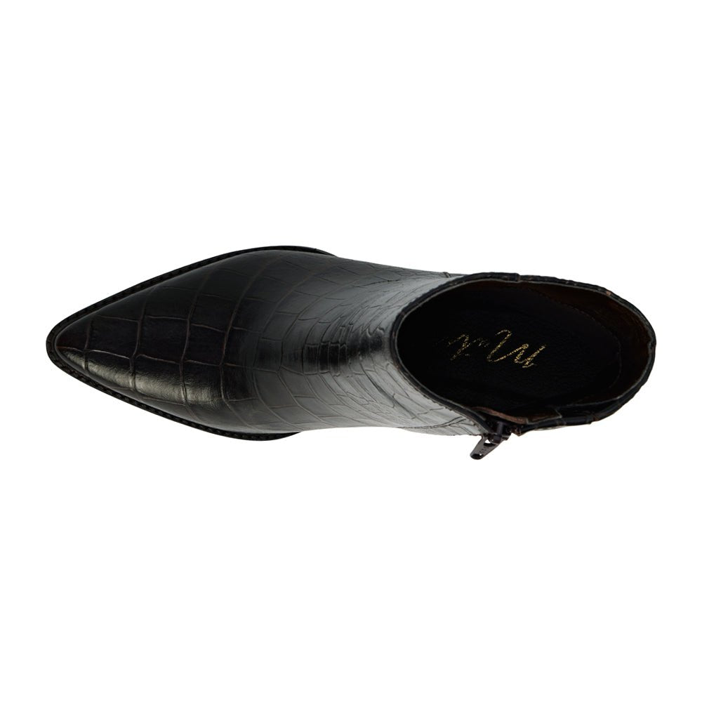 Caty Croc Pointed Toe Zippered Booties - SundialCaty Croc Pointed Toe Zippered Booties