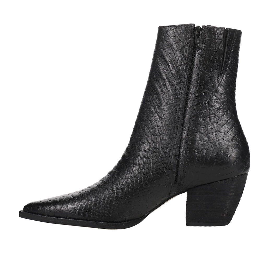 Caty Snake Pointed Toe Zippered Booties - SundialCaty Snake Pointed Toe Zippered Booties