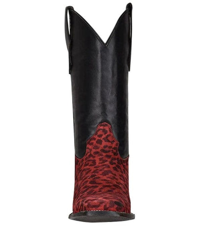 Circle G Kids Red Leopard Black Shaft Cowgirl Boots J7110
