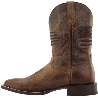 Circuit Patriot Square Toe Pull On Cowboy Boots - SundialCircuit Patriot Square Toe Pull On Cowboy Boots