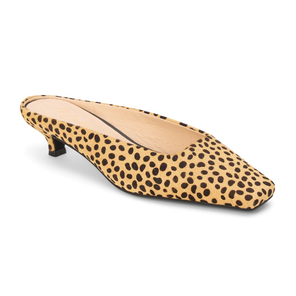 Classy Leopard Print Square Toe Kitten Heel Mules - SundialClassy Leopard Print Square Toe Kitten Heel Mules