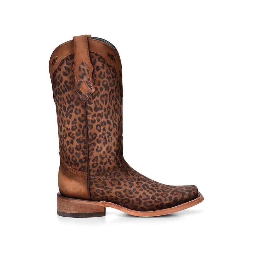 Corral Women's Leopard Print w/ Overlay Collar Western Boots C3788
