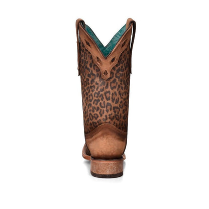 Corral Women's Leopard Print w/ Overlay Collar Western Boots C3788