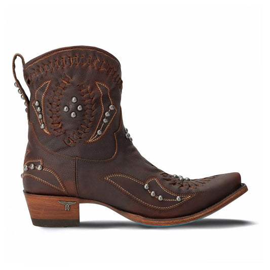 Cossette Studded Embroidered Snip Toe Zippered Cowboy Booties - SundialCossette Studded Embroidered Snip Toe Zippered Cowboy Booties