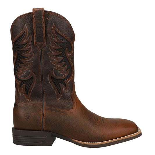 Cowpuncher Venttek Embroidered Tool - Inlayed Square Toe Pull On Cowboy Boots - SundialCowpuncher Venttek Embroidered Tool - Inlayed Square Toe Pull On Cowboy Boots