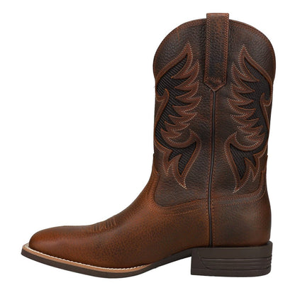 Cowpuncher Venttek Embroidered Tool - Inlayed Square Toe Pull On Cowboy Boots - SundialCowpuncher Venttek Embroidered Tool - Inlayed Square Toe Pull On Cowboy Boots