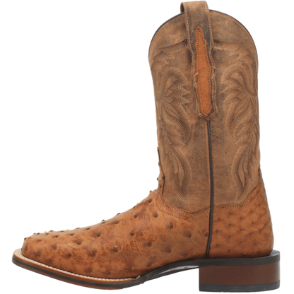 Dan Post Men's Saddle Tan Alamosa Full Quill Ostrich Exotic Boots DP3876