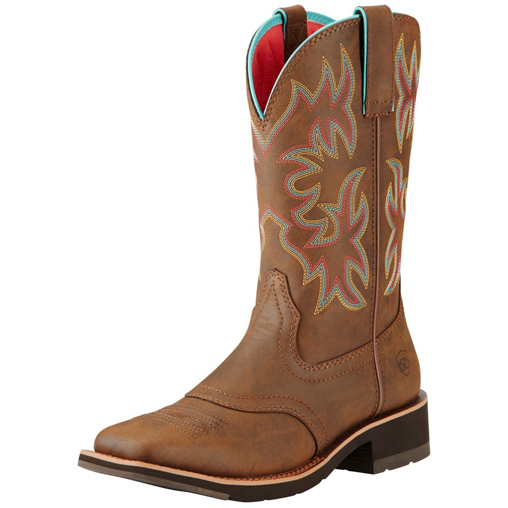 Delilah Embroidery Square Toe Cowboy Boots - SundialDelilah Embroidery Square Toe Cowboy Boots
