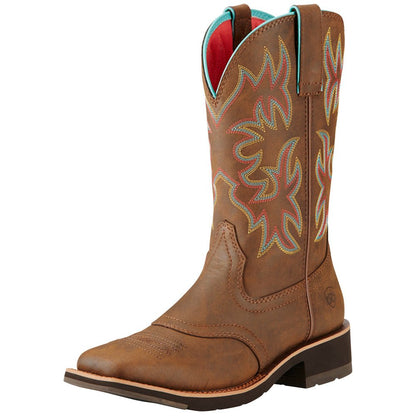 Delilah Embroidery Square Toe Cowboy Boots - SundialDelilah Embroidery Square Toe Cowboy Boots