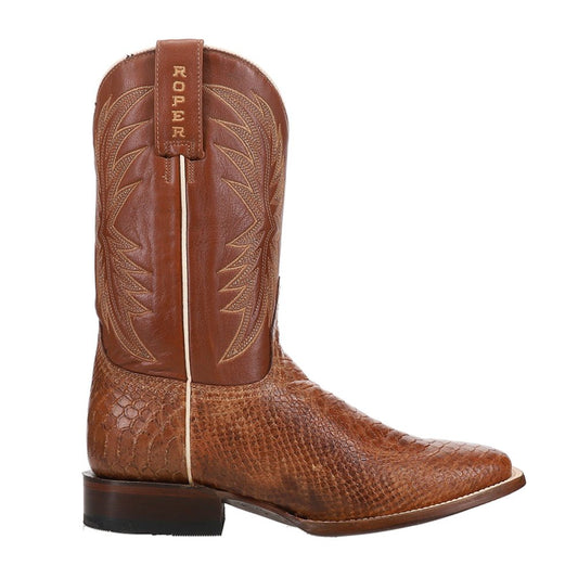 Diesel Embossed Python Animal Print Square Cowboy Boots - SundialDiesel Embossed Python Animal Print Square Cowboy Boots