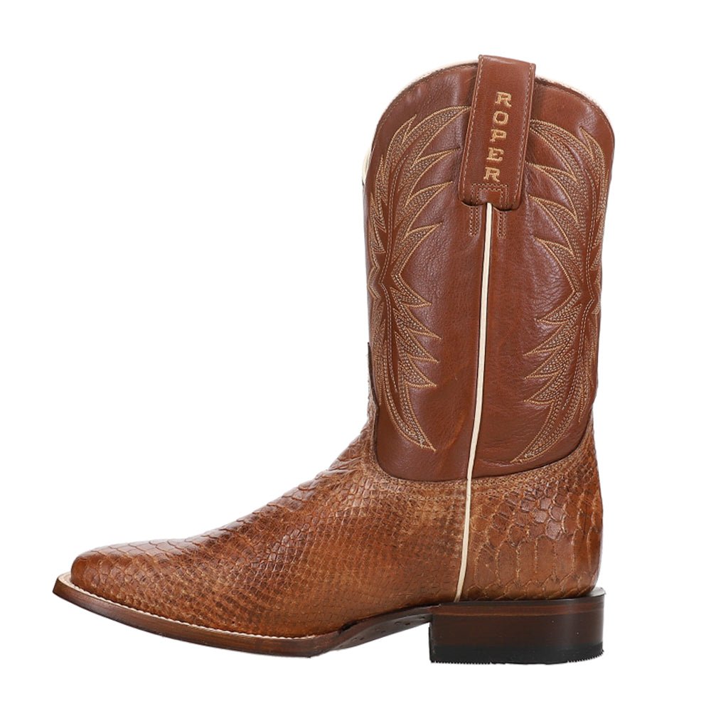 Diesel Embossed Python Animal Print Square Cowboy Boots - SundialDiesel Embossed Python Animal Print Square Cowboy Boots