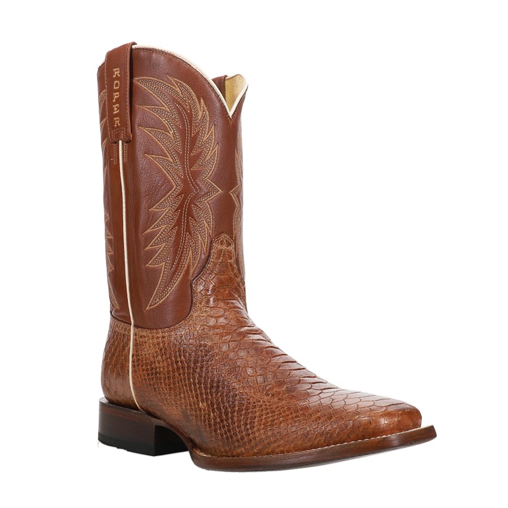 Diesel Embossed Python Animal Print Square Cowboy Boots - SundialDiesel Embossed Python Animal Print Square Cowboy Boots