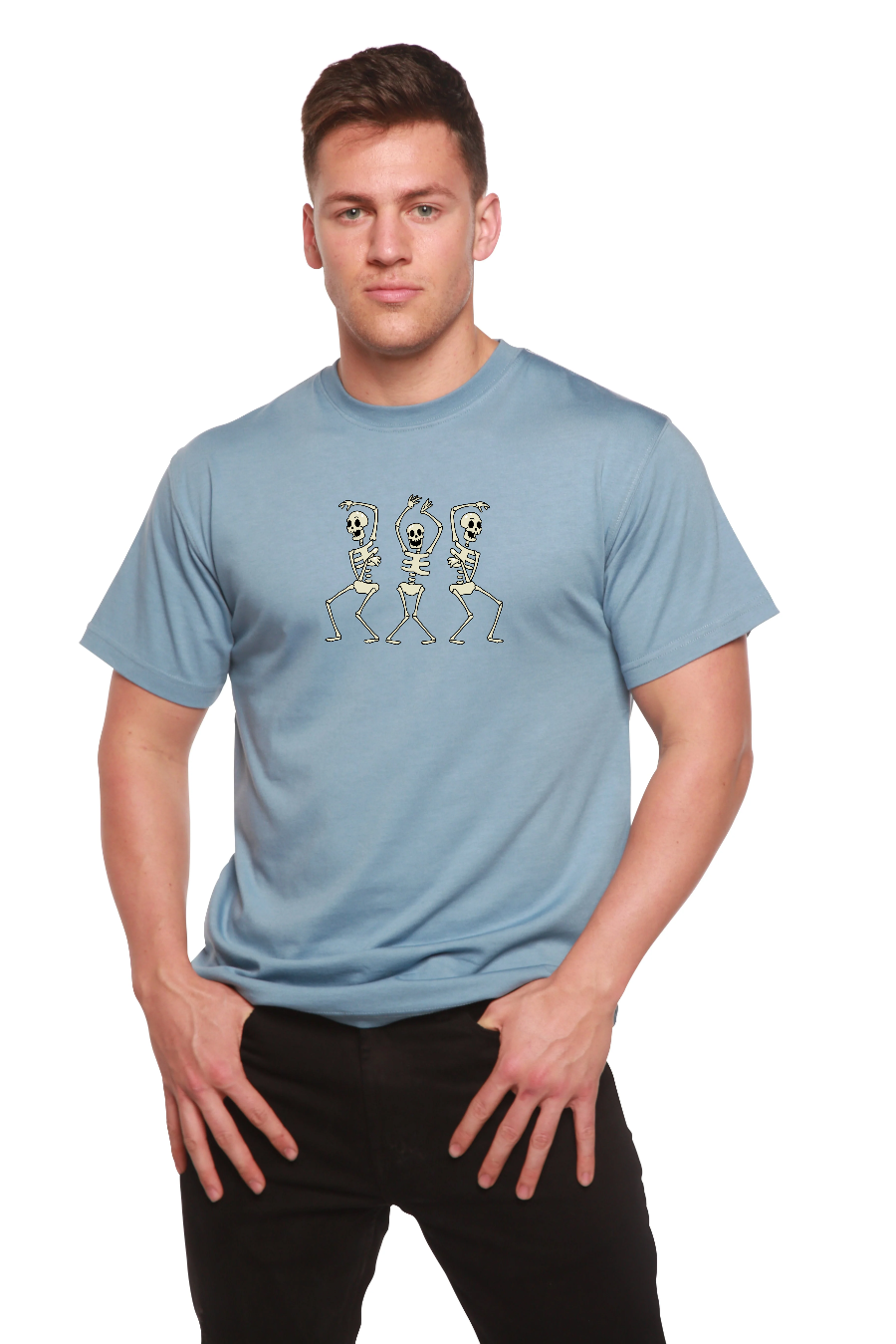Dancing Skeletons Bamboo Viscose/Organic Cotton Short Sleeve Printed T-Shirt