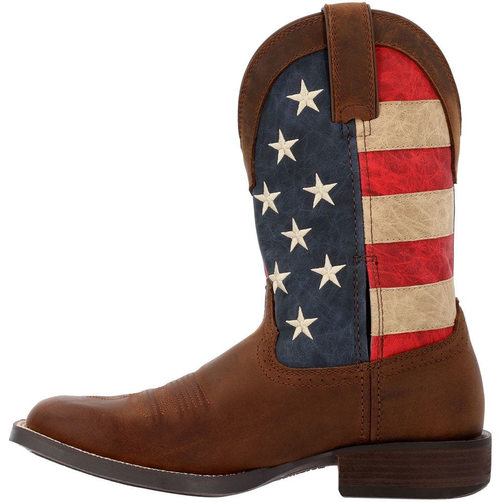 Durango Men's Saddlebrook Brown Union Flag Square Toe Western Boots DDB0446