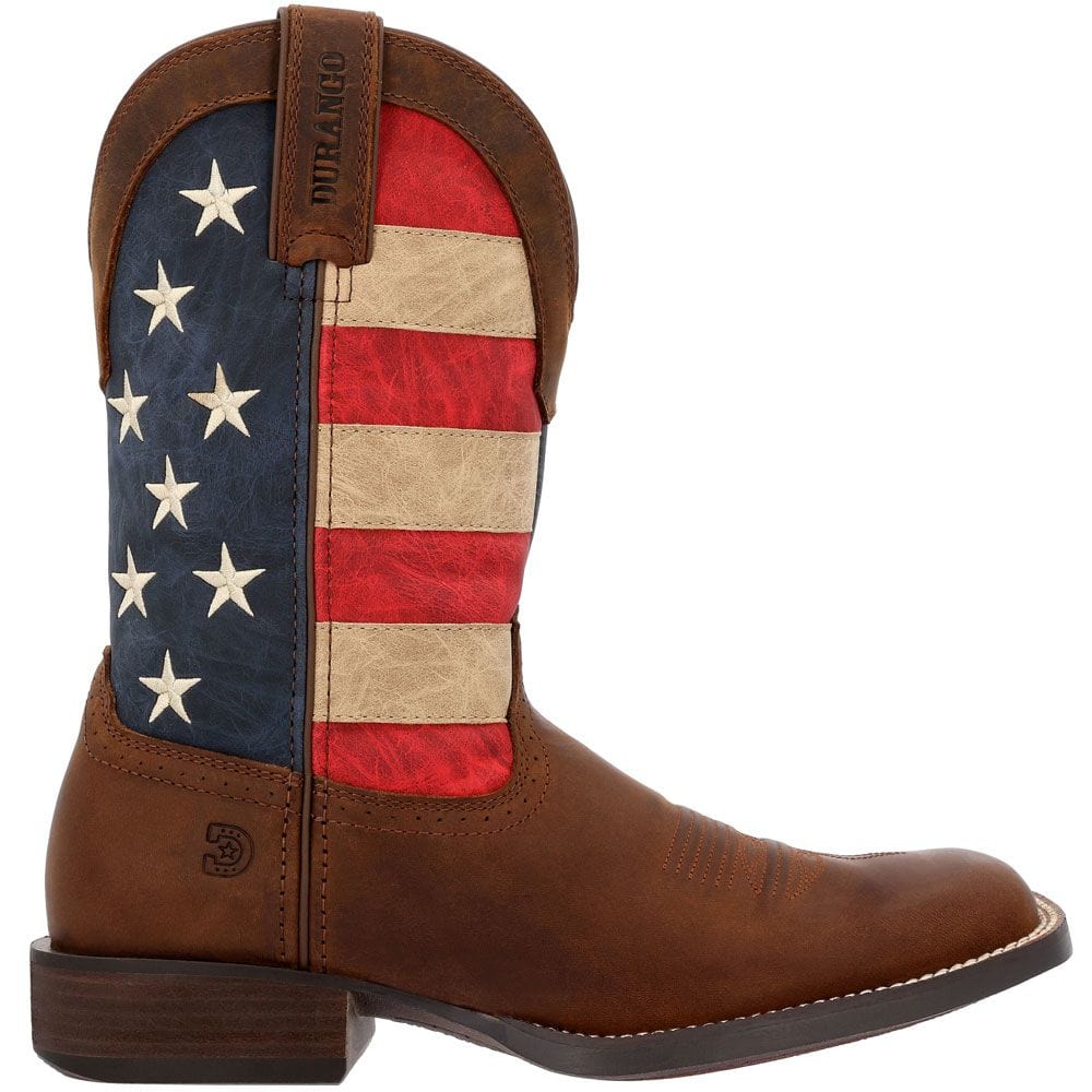 Durango Men's Saddlebrook Brown Union Flag Square Toe Western Boots DDB0446