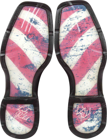 Durango Women's Rebel Patriotic Flag Square Toe Western Boots RD4414