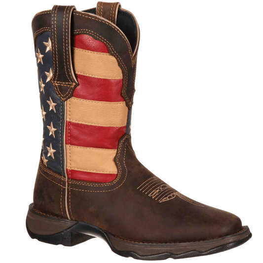 Durango Women's Rebel Patriotic Flag Square Toe Western Boots RD4414