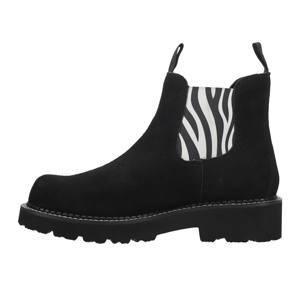 Fatbaby Twin Gore Zebra Print Round Toe Pull On Boots - SundialFatbaby Twin Gore Zebra Print Round Toe Pull On Boots