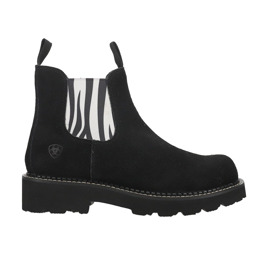 Fatbaby Twin Gore Zebra Print Round Toe Pull On Boots - SundialFatbaby Twin Gore Zebra Print Round Toe Pull On Boots