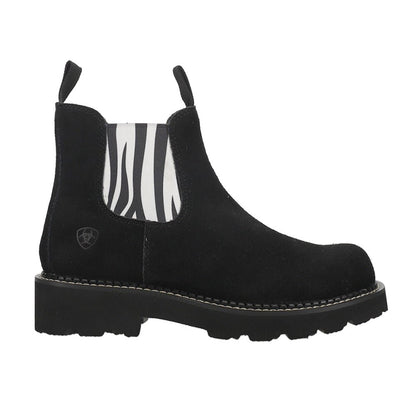 Fatbaby Twin Gore Zebra Print Round Toe Pull On Boots - SundialFatbaby Twin Gore Zebra Print Round Toe Pull On Boots