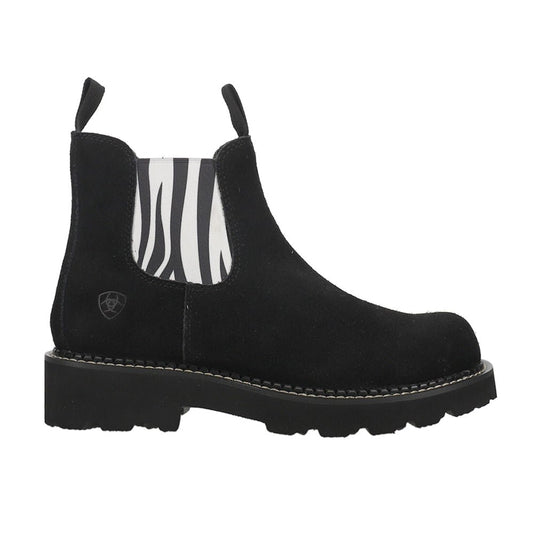 Fatbaby Twin Gore Zebra Print Round Toe Pull On Boots - SundialFatbaby Twin Gore Zebra Print Round Toe Pull On Boots