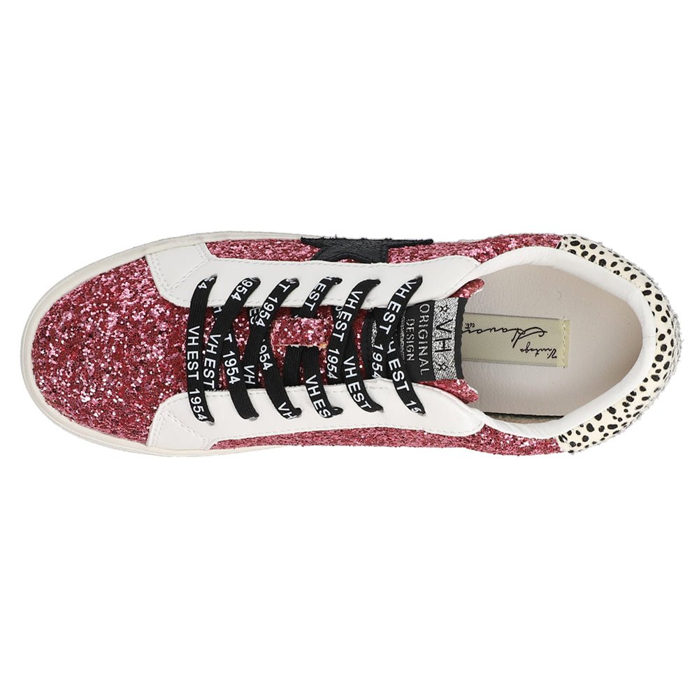 Flair Glitter Cow Print Slip On Sneakers - SundialFlair Glitter Cow Print Slip On Sneakers