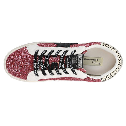 Flair Glitter Cow Print Slip On Sneakers - SundialFlair Glitter Cow Print Slip On Sneakers