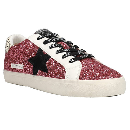 Flair Glitter Cow Print Slip On Sneakers - SundialFlair Glitter Cow Print Slip On Sneakers