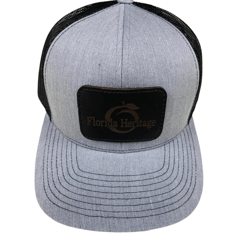 Florida Heritage Men's Black Leather FHA Patch Trucker Ball Cap
