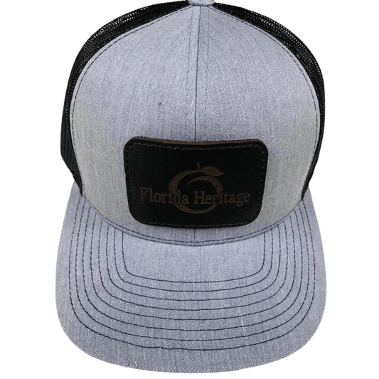 Florida Heritage Men's Black Leather FHA Patch Trucker Ball Cap